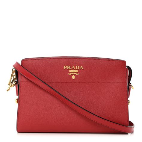 PRADA Saffiano City Calfskin Esplanade Crossbody Bag